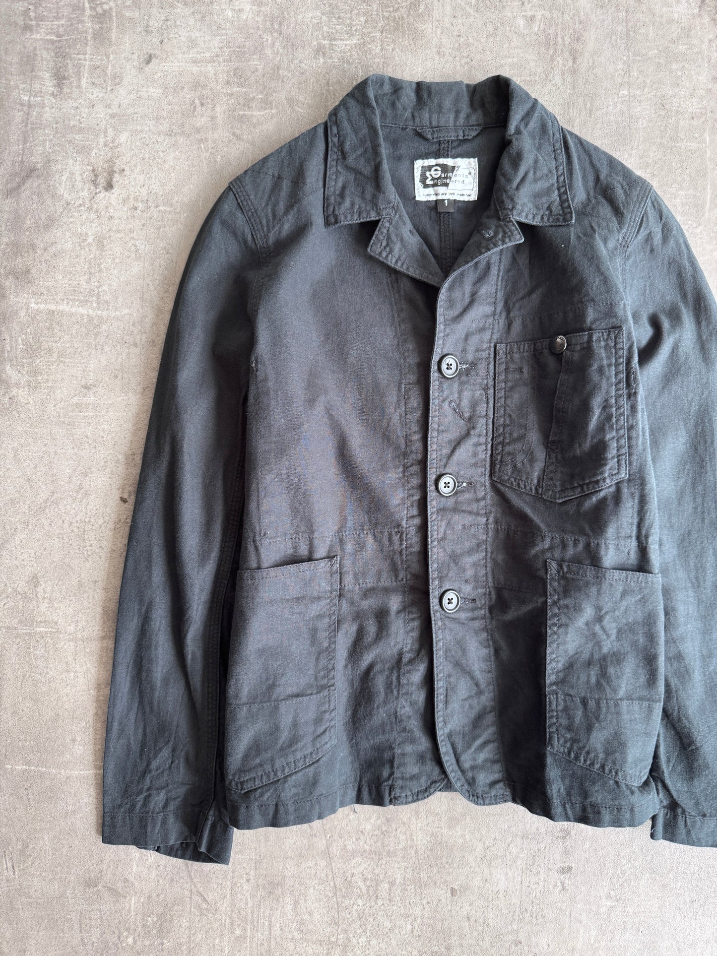 Engineered Garments Black Cotton Workwear Jacket | Extra Small, Multicoloured
