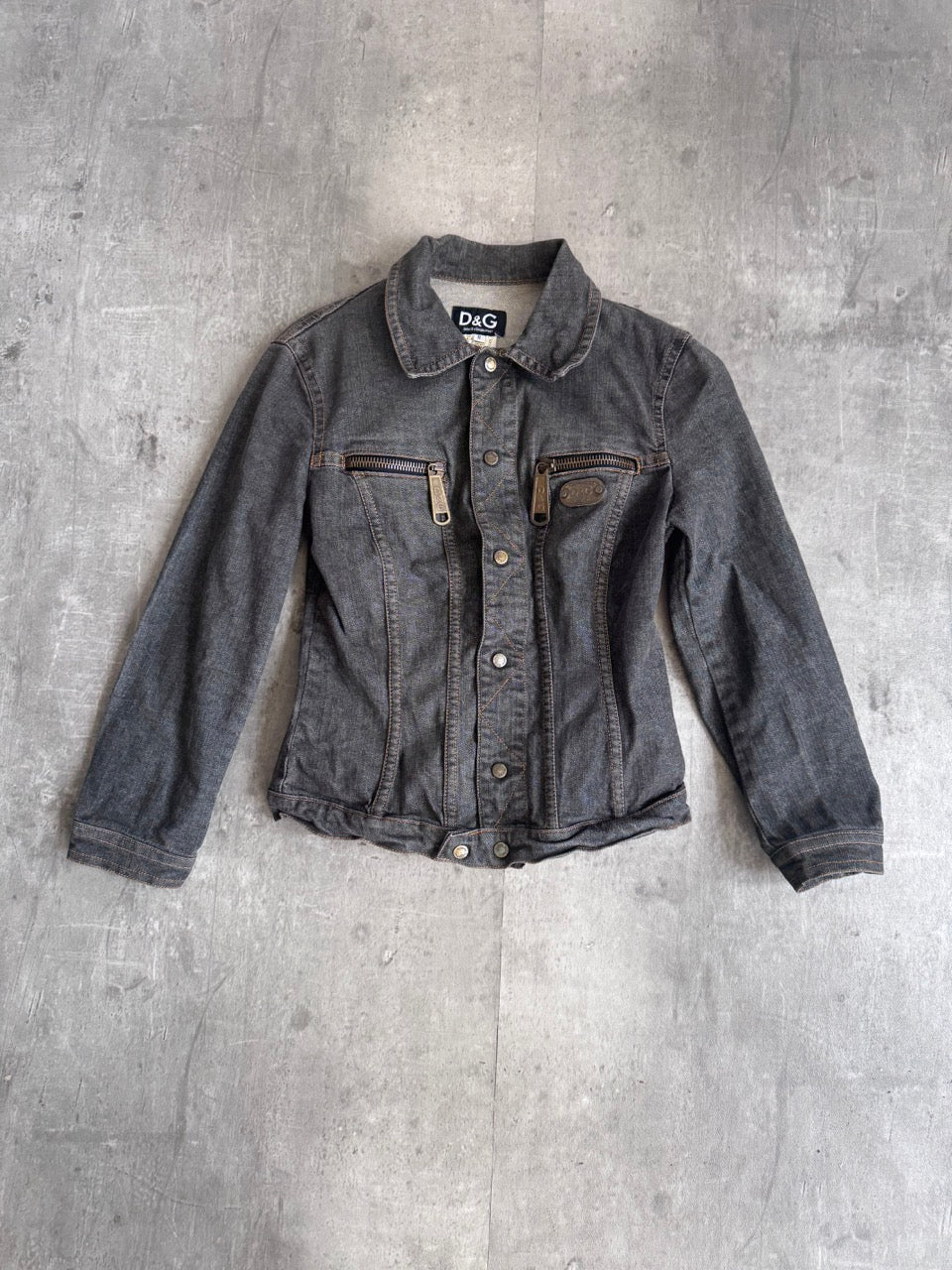 D&G Grey Denim Moto Jacket