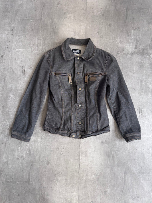 D&G Grey Denim Moto Jacket