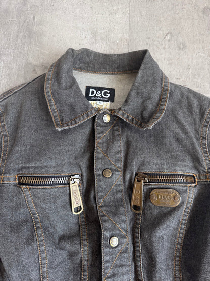 D&G Grey Denim Moto Jacket