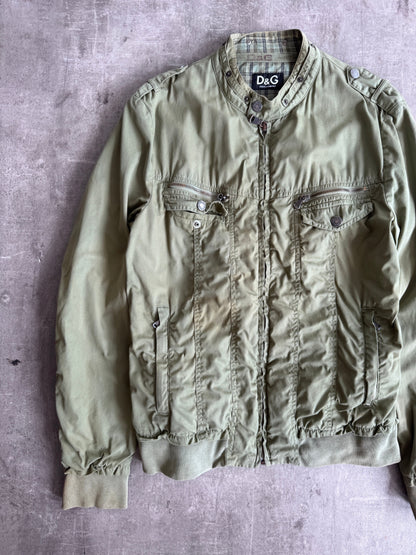 2000s Dolce & Gabbana Military Green Utility Bomber Jacket | Medium, Multicoloured
