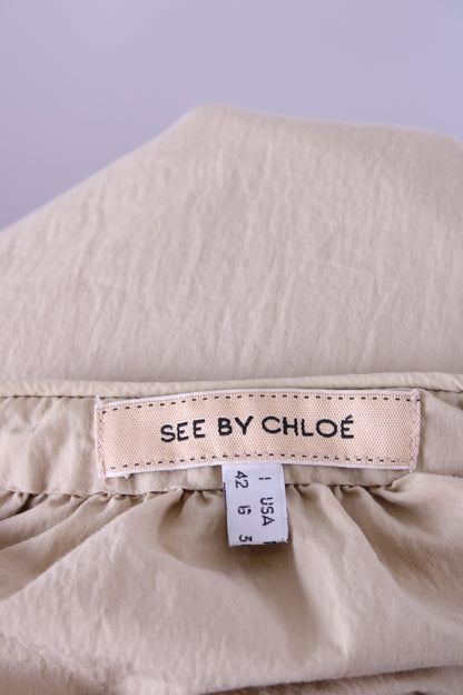 See By Chloe Lightweight Bomber Jacket Beige 10 | O/S, Beige