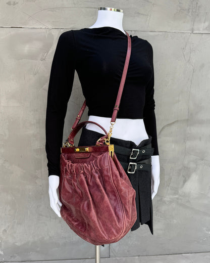 Miu Miu Red Leather Shoulder Bag