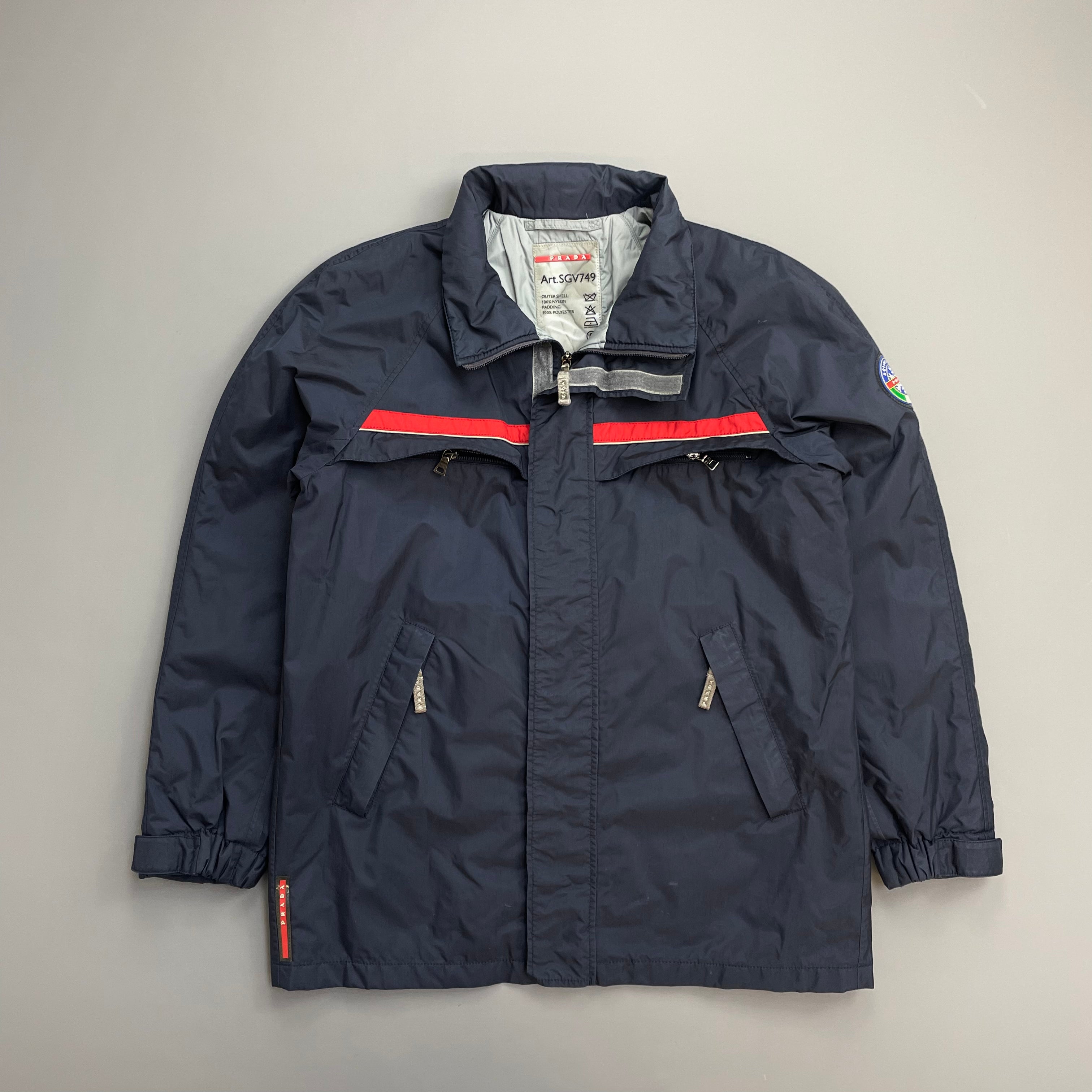 Prada Sport 2006 Navy Active Sport Nylon Padded Ski Jacket – Known