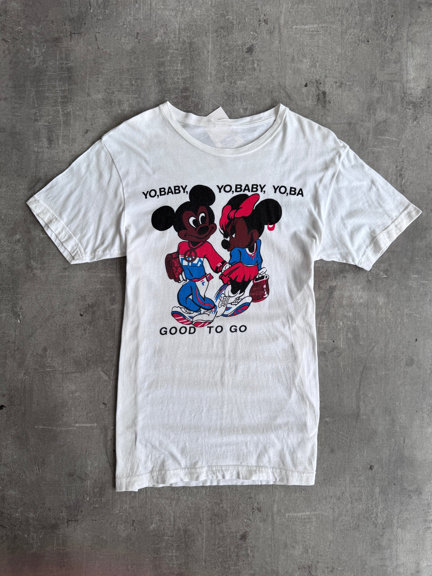 1990s Mickey And Minnie "Yo Baby" HipHop Graphic Tee | Medium, Multicoloured