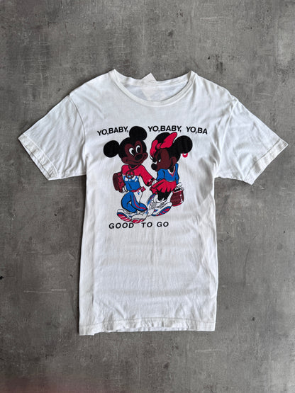 1990s Mickey And Minnie "Yo Baby" HipHop Graphic Tee | Medium, Multicoloured