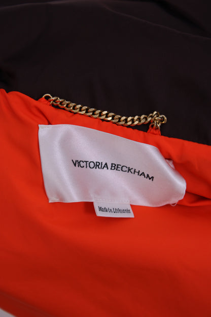 Victoria Beckham Harrington Satin Bomber Jacket Brown L | Large, Brown