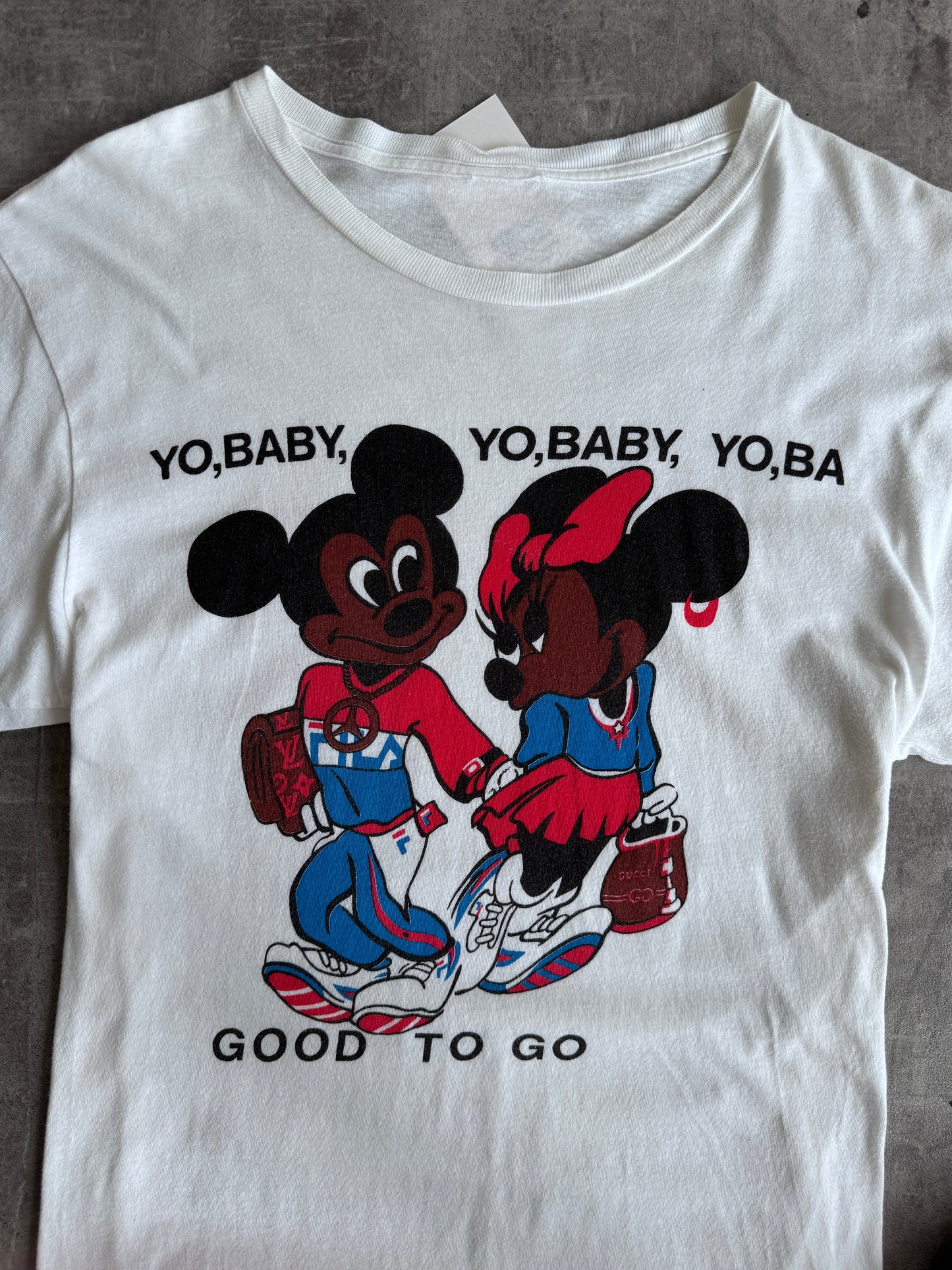 1990s Mickey And Minnie "Yo Baby" HipHop Graphic Tee | Medium, Multicoloured
