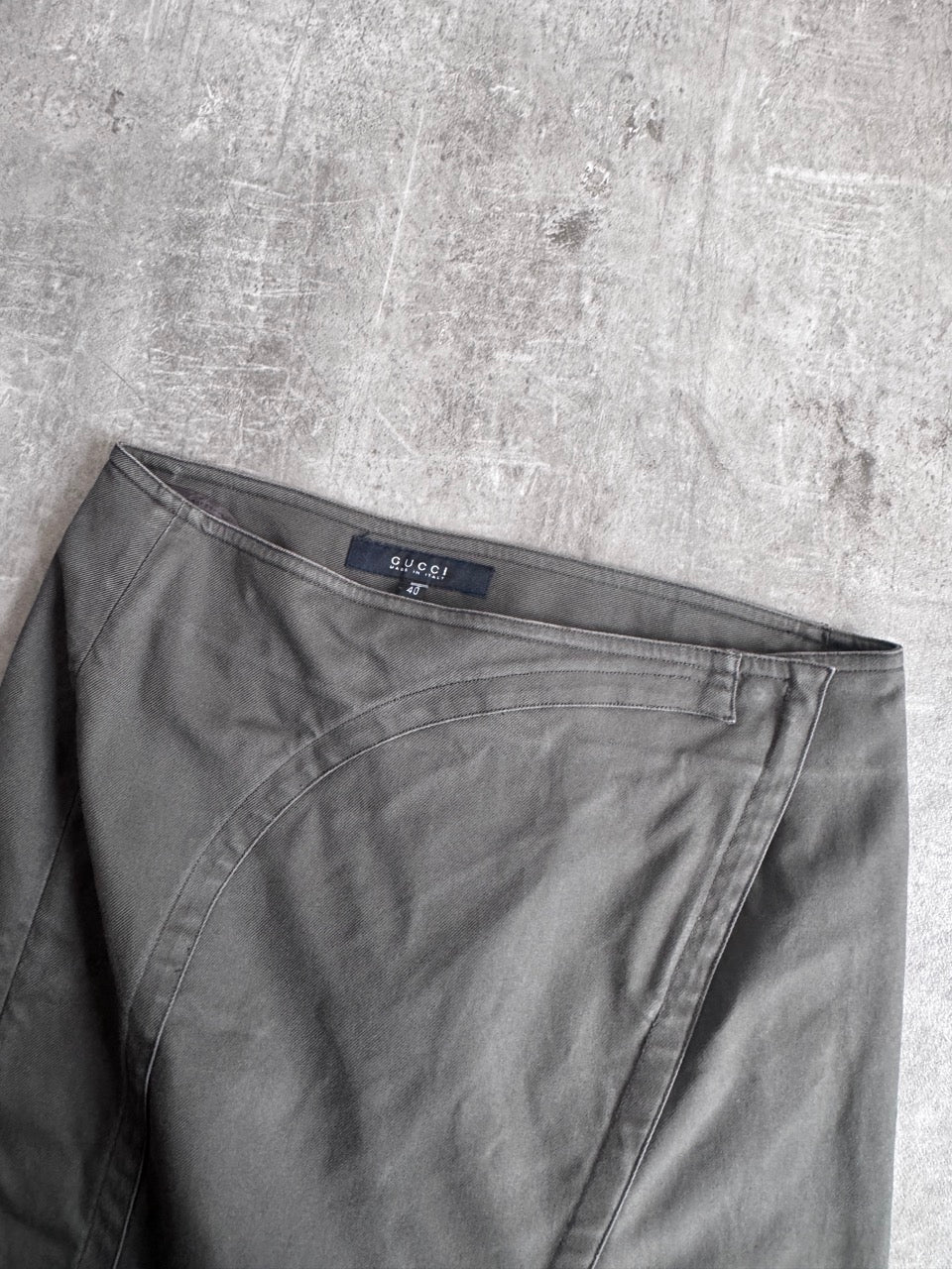 Gucci Khaki Cotton Midi Skirt