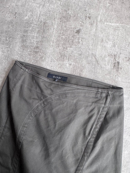 Gucci Khaki Cotton Midi Skirt