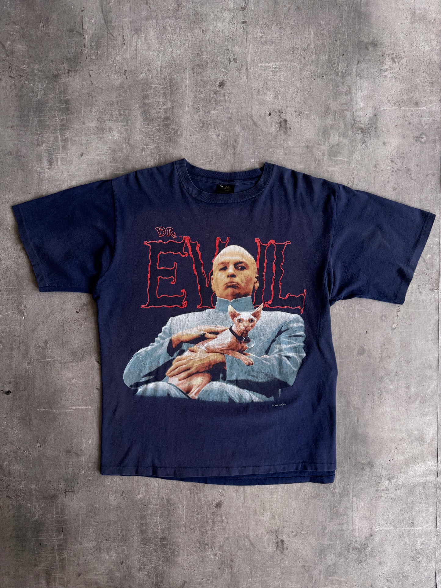 1999 Single Stitch Austin Powers Dr Evil Promo Graphic Tee | Extra Extra Large, Multicoloured