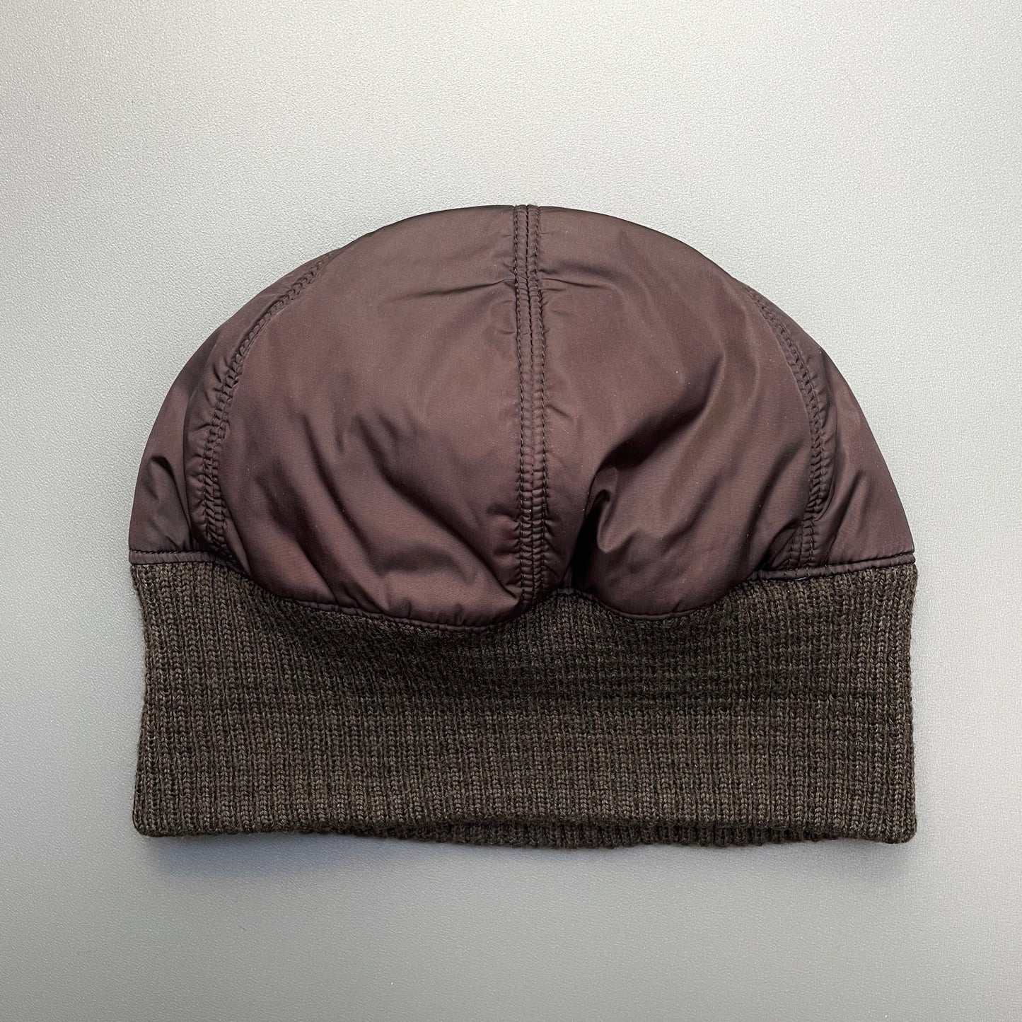 Prada Sport Burgundy & Khaki 00s Nylon & Wool Technical Beanie | O/S, Burgundy