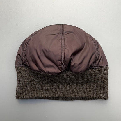 Prada Sport Burgundy & Khaki 00s Nylon & Wool Technical Beanie | O/S, Burgundy