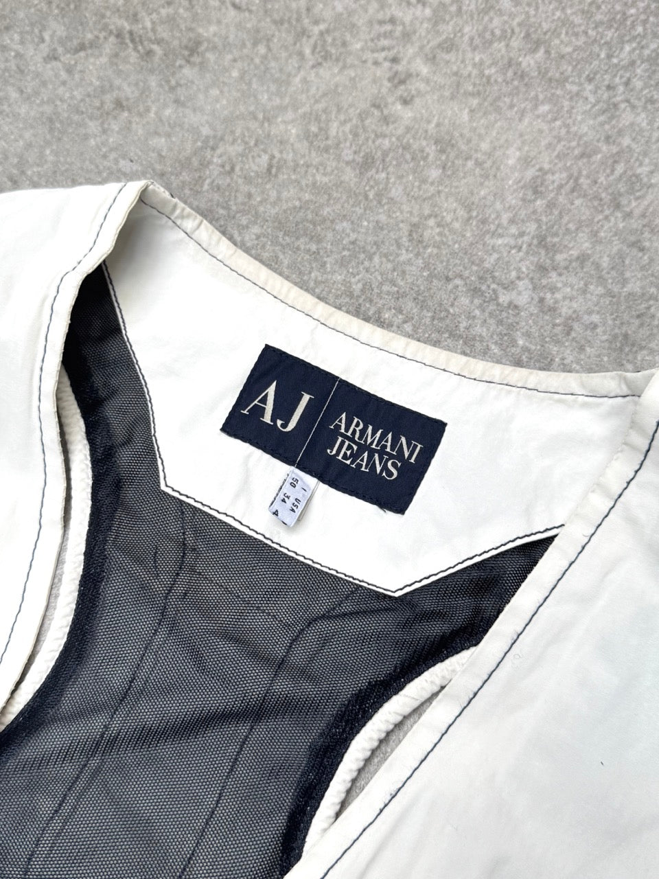 Armani Jeans White Utility Zip Vest
