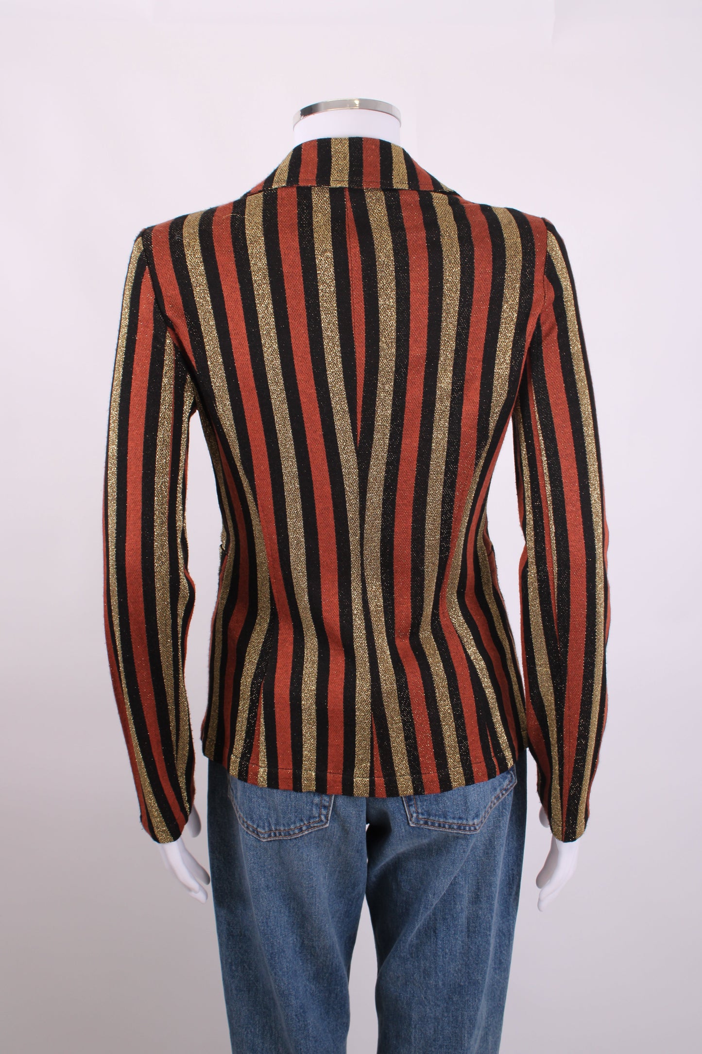 LIU.JO Stripe Metallic Jacket Brown/ Gold XS | XS, Multicoloured