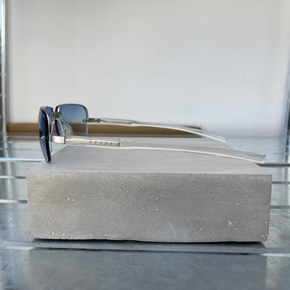 Prada Blue & Silver 00s Metal Frame Rimless Sunglasses | O/S, Blue