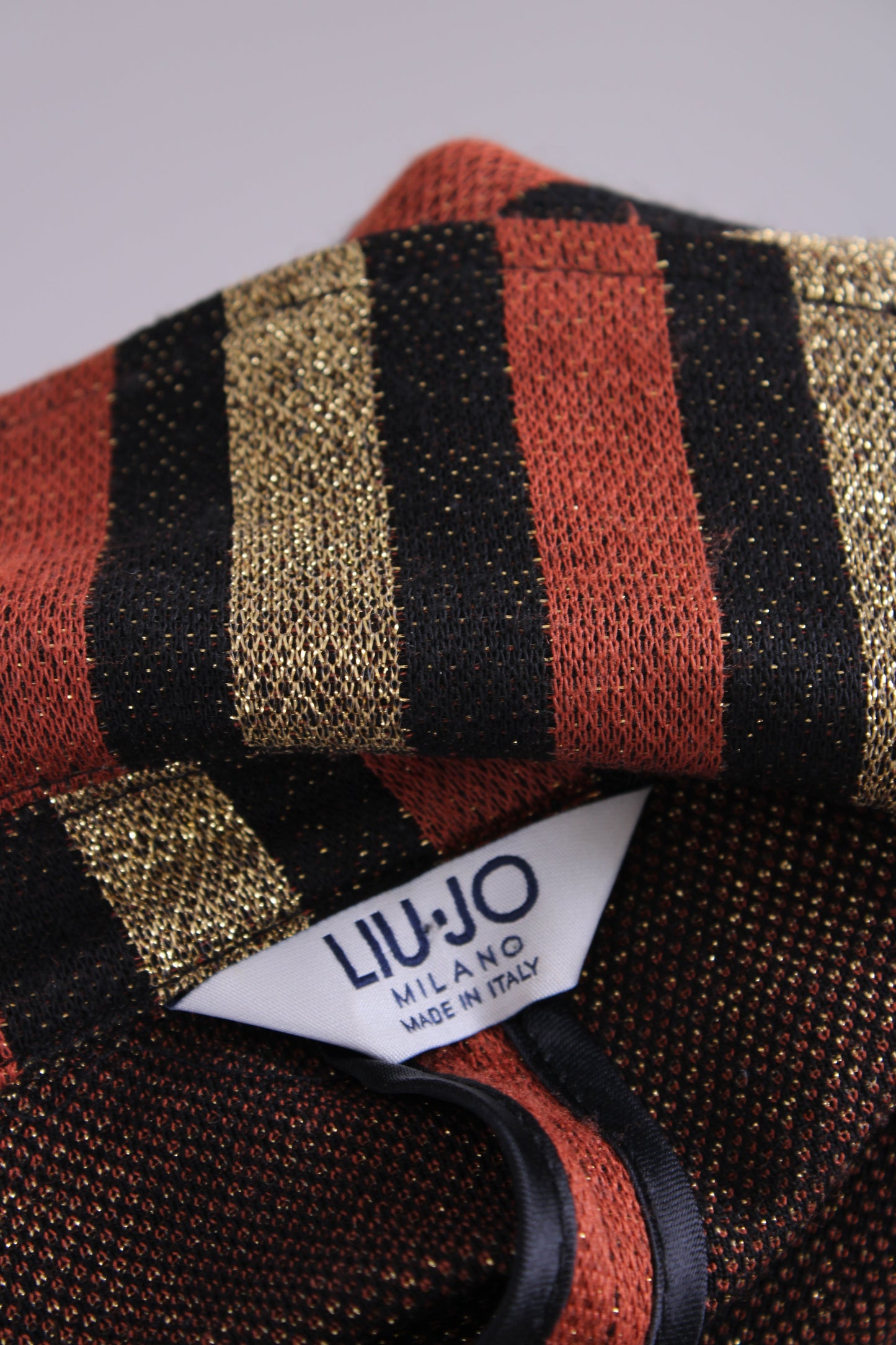 LIU.JO Stripe Metallic Jacket Brown/ Gold XS | XS, Multicoloured