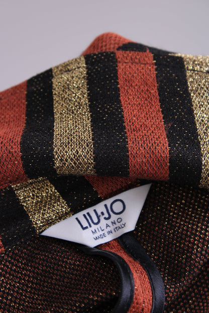 LIU.JO Stripe Metallic Jacket Brown/ Gold XS | XS, Multicoloured