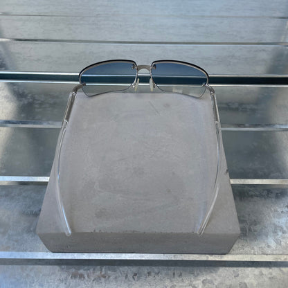 Prada Blue & Silver 00s Metal Frame Rimless Sunglasses | O/S, Blue