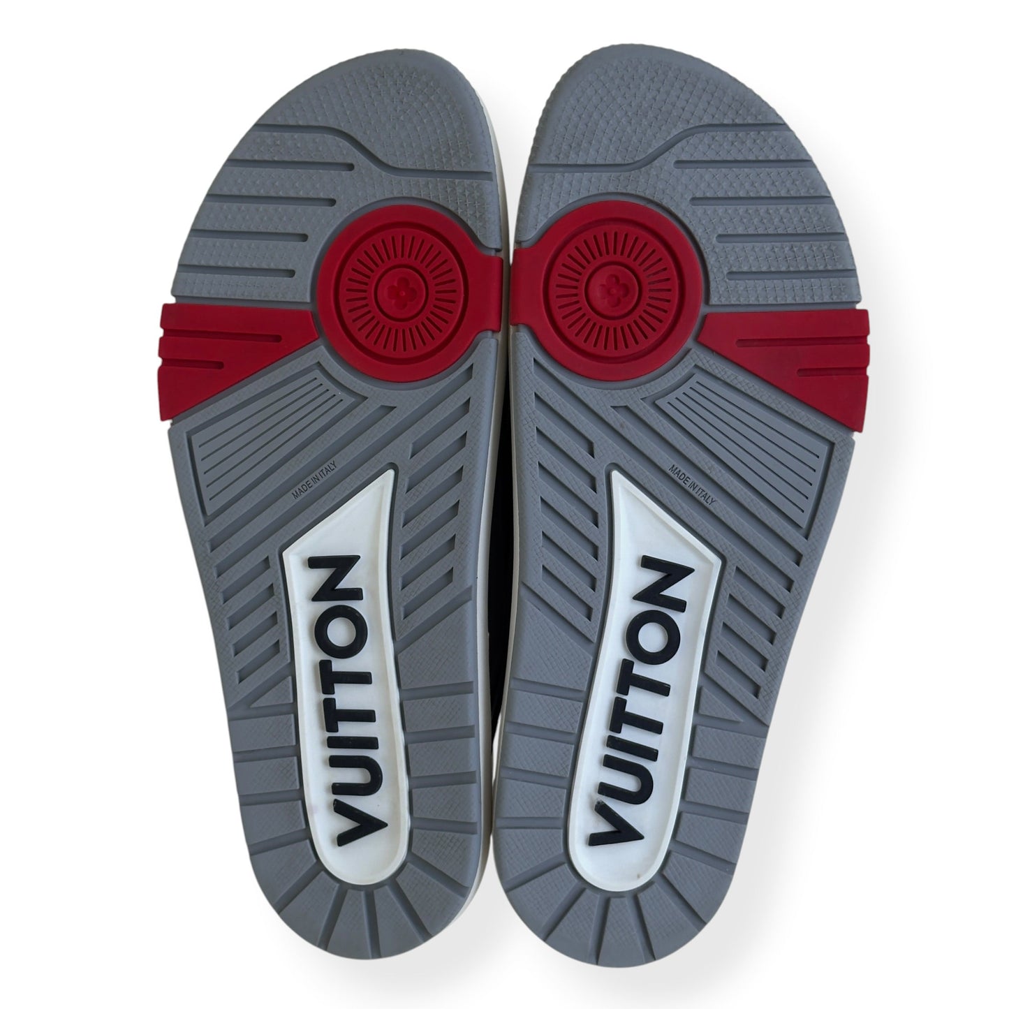 LOUIS VUITTON SCRIPT LOGO LEATHER MULES BLACK / GREY UK10 | UK 10, Black