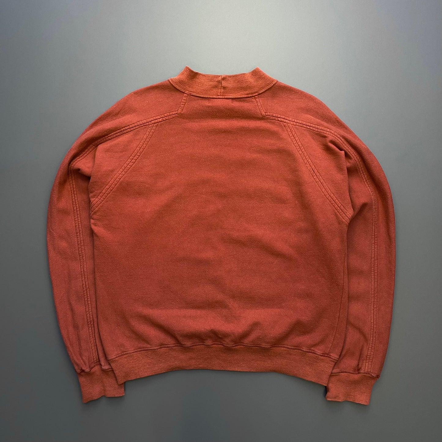 Stone Island Burnt Orange 80s Spellout Raglan Jumper | Large, Orange