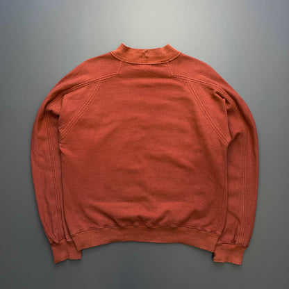 Stone Island Burnt Orange 80s Spellout Raglan Jumper | Large, Orange
