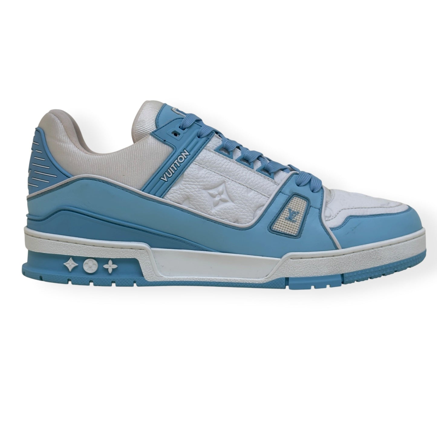 LOUIS VUITTON LV TRAINER LOW-TOP SNEAKER BLUE / WHITE UK10 | UK 10, Blue