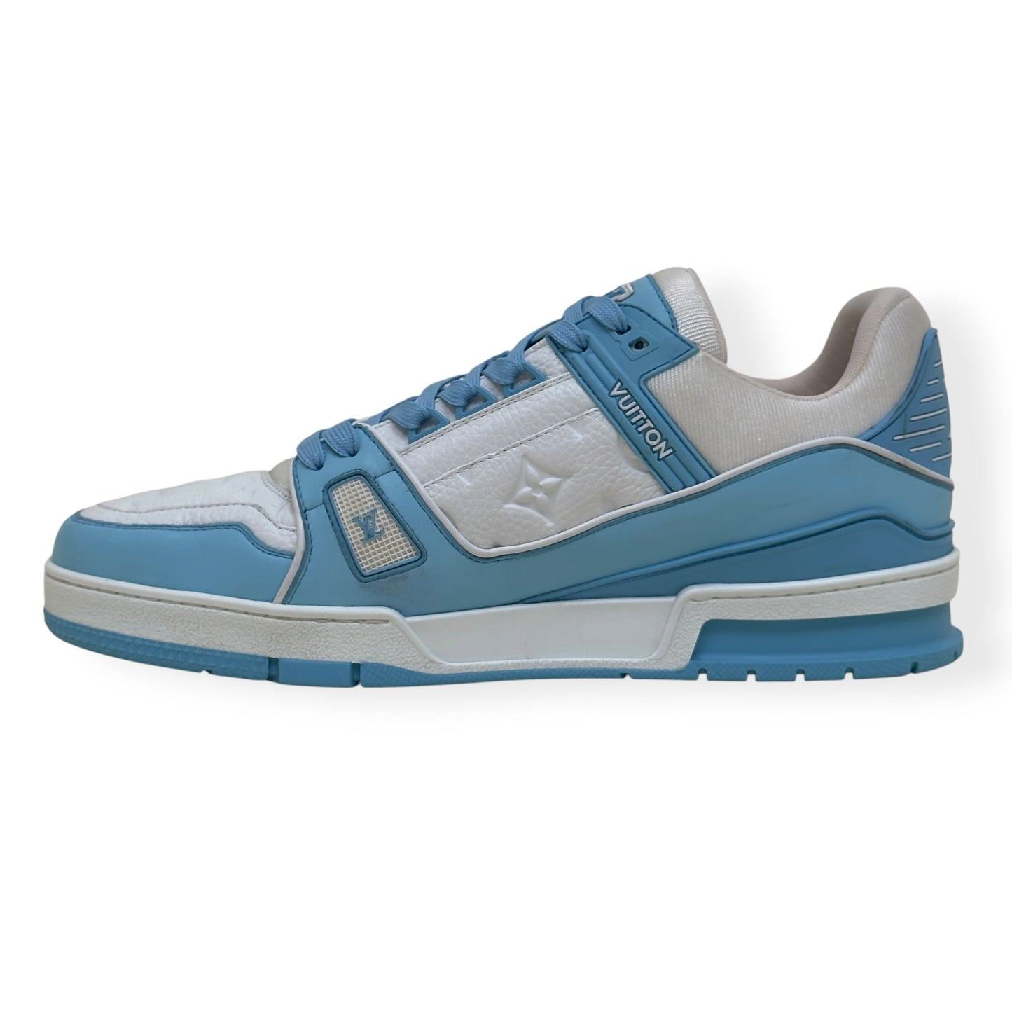 LOUIS VUITTON LV TRAINER LOW-TOP SNEAKER BLUE / WHITE UK10 | UK 10, Blue