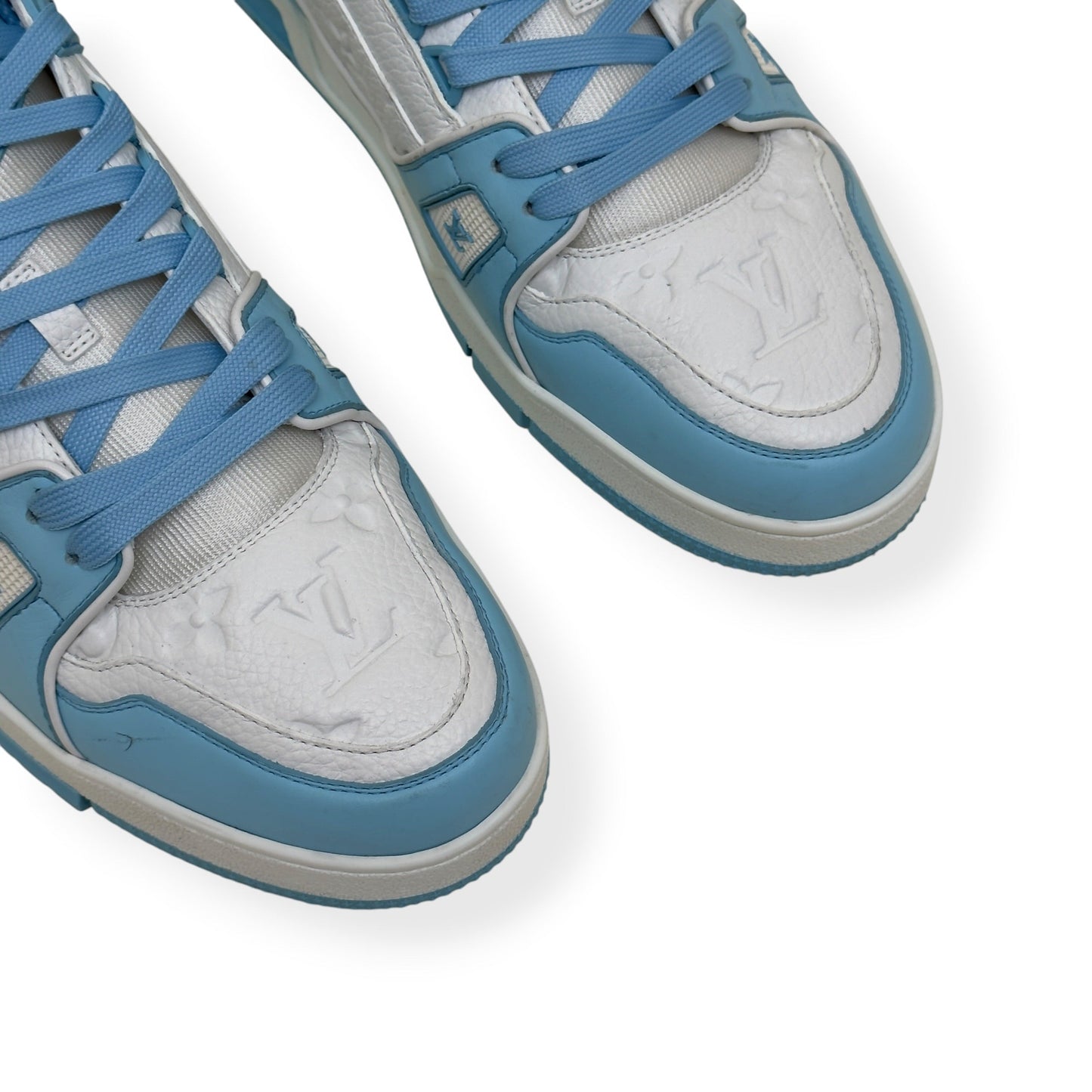 LOUIS VUITTON LV TRAINER LOW-TOP SNEAKER BLUE / WHITE UK10 | UK 10, Blue