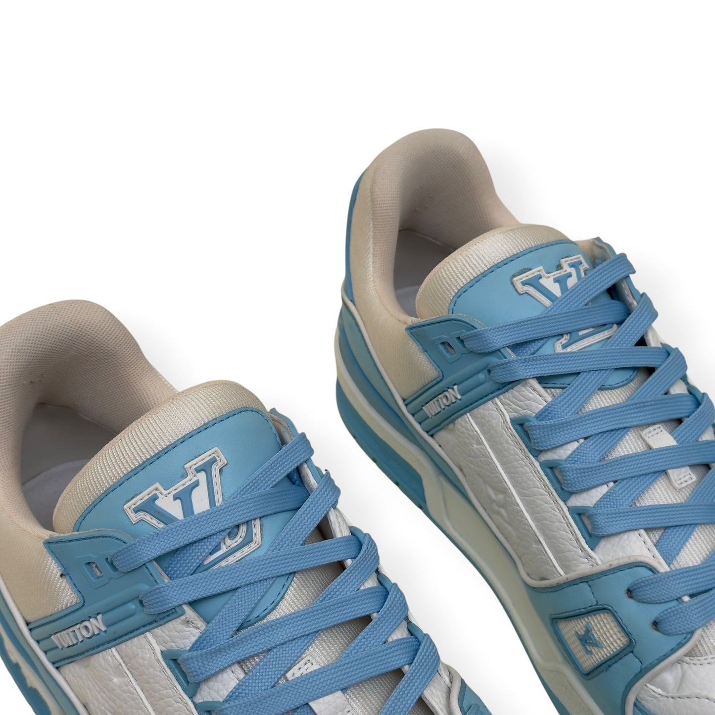 LOUIS VUITTON LV TRAINER LOW-TOP SNEAKER BLUE / WHITE UK10 | UK 10, Blue