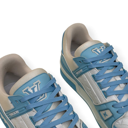 LOUIS VUITTON LV TRAINER LOW-TOP SNEAKER BLUE / WHITE UK10 | UK 10, Blue