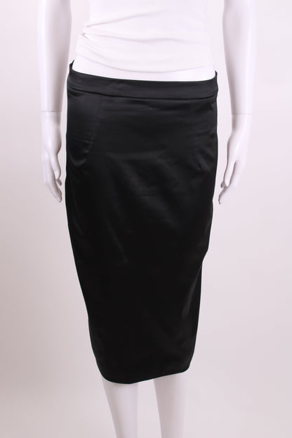 D&G Satin Pencil Skirt Black 12 | O/S, Black