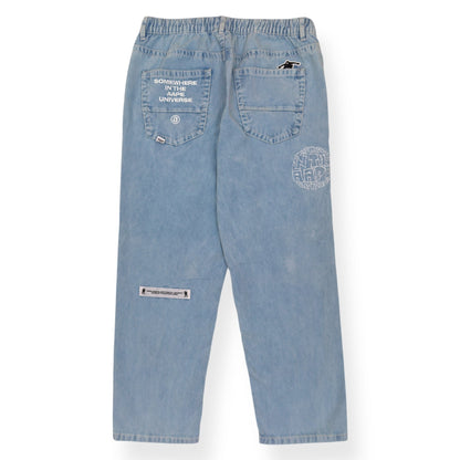 A BATHING APE LOGO-APPLIQUÈ REGULAR JEANS INDIGO BLUE M | Medium, Indigo Blue