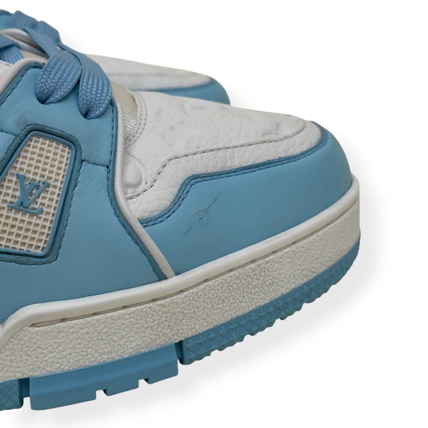 LOUIS VUITTON LV TRAINER LOW-TOP SNEAKER BLUE / WHITE UK10 | UK 10, Blue