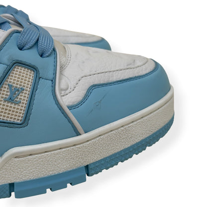 LOUIS VUITTON LV TRAINER LOW-TOP SNEAKER BLUE / WHITE UK10 | UK 10, Blue
