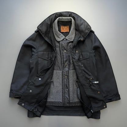 Left Hand Massimo Osti Studio Black 90s Liner Military Field Jacket | Large, Black