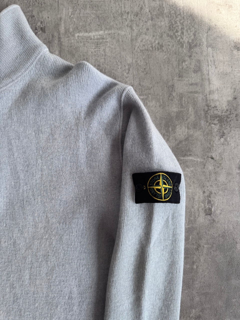 A/W 2004 Stone Island Blue Quater Zip Knit Fleece