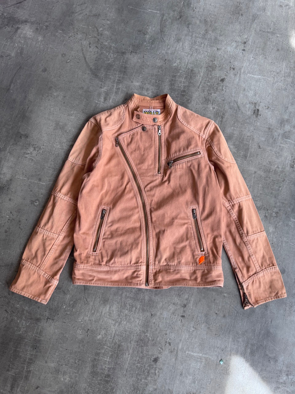 W&LT Pink  Denim Biker Jacket