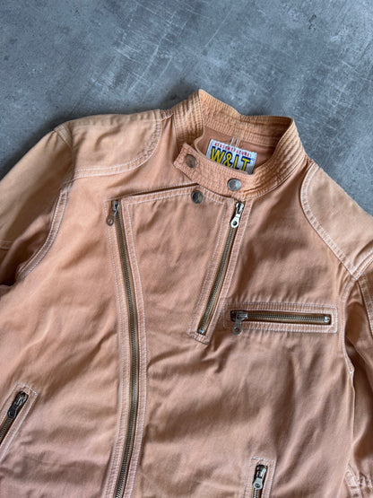 W&LT Pink  Denim Biker Jacket