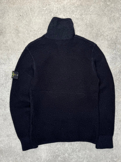 A/W 2000 Stone Island Navy Quarter Zip Wool Sweater