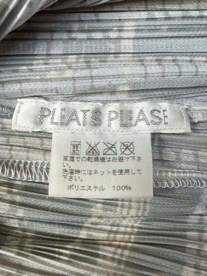 Issey Miyake Pleated Please Printed Pattern Button Down Pleated Shirt