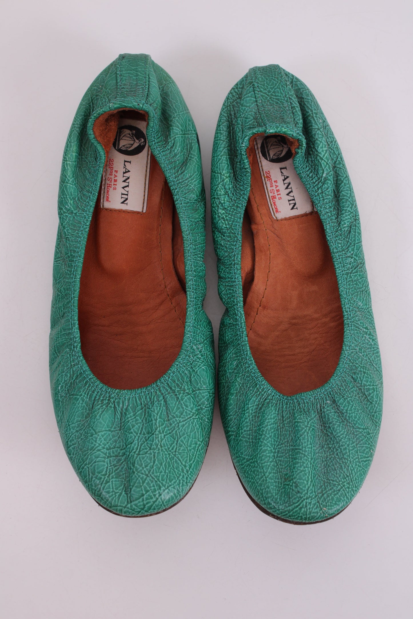 Lanvin Patent Ballet Shoes Green 38 | O/S, Green