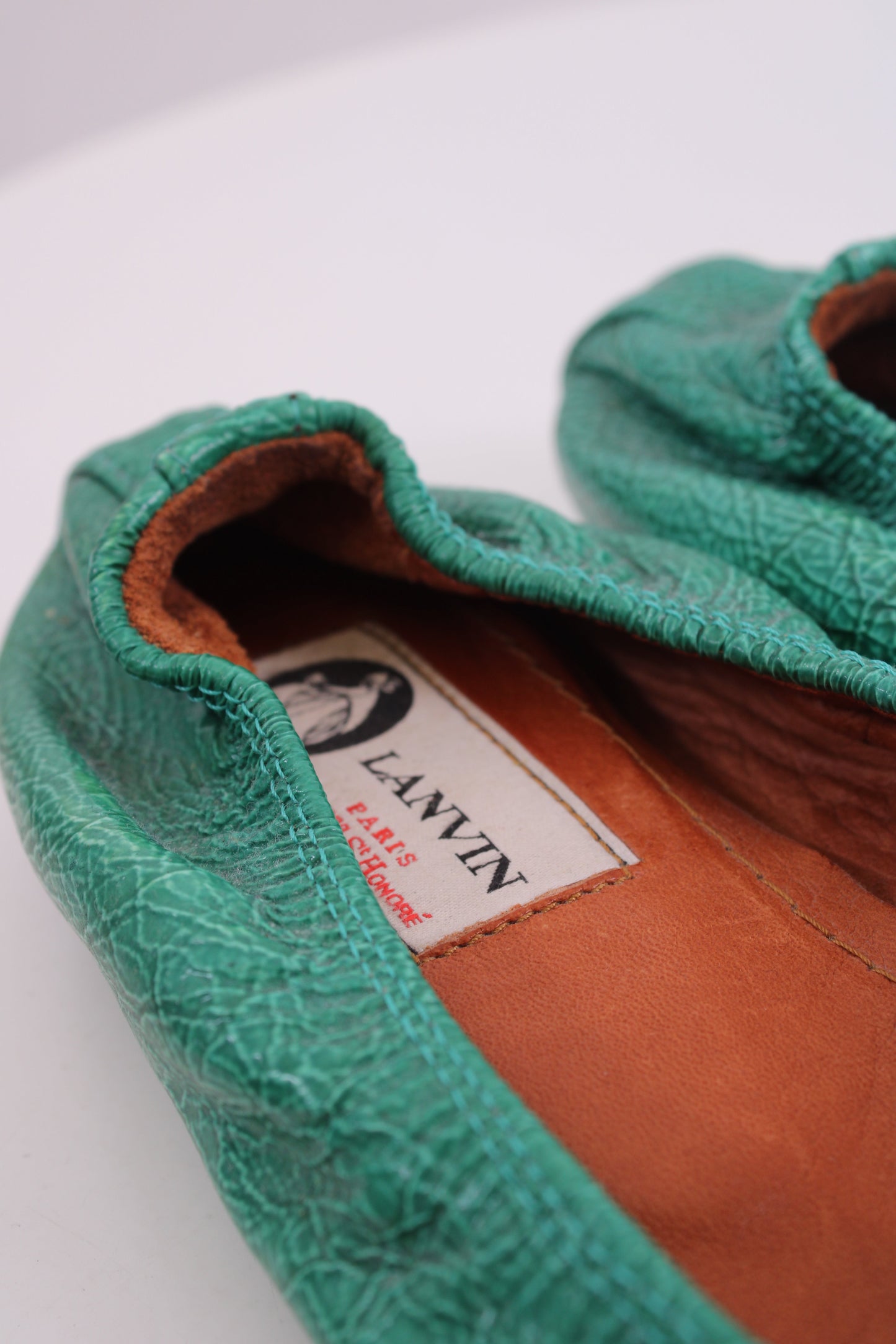 Lanvin Patent Ballet Shoes Green 38 | O/S, Green