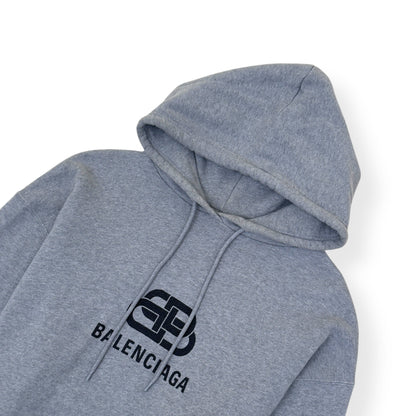 BALENCIAGA BB LOGO HOODIE GREY / BLACK  L | Large, Black