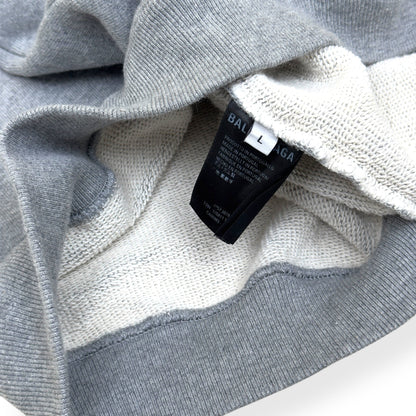 BALENCIAGA BB LOGO HOODIE GREY / BLACK  L | Large, Black