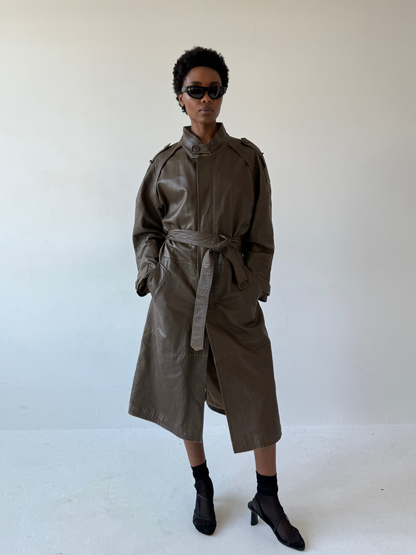 LEATHER COAT | Default Title, Brown
