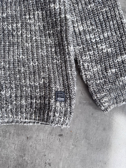 Versace Grey Mixed Tone Knit Sweater