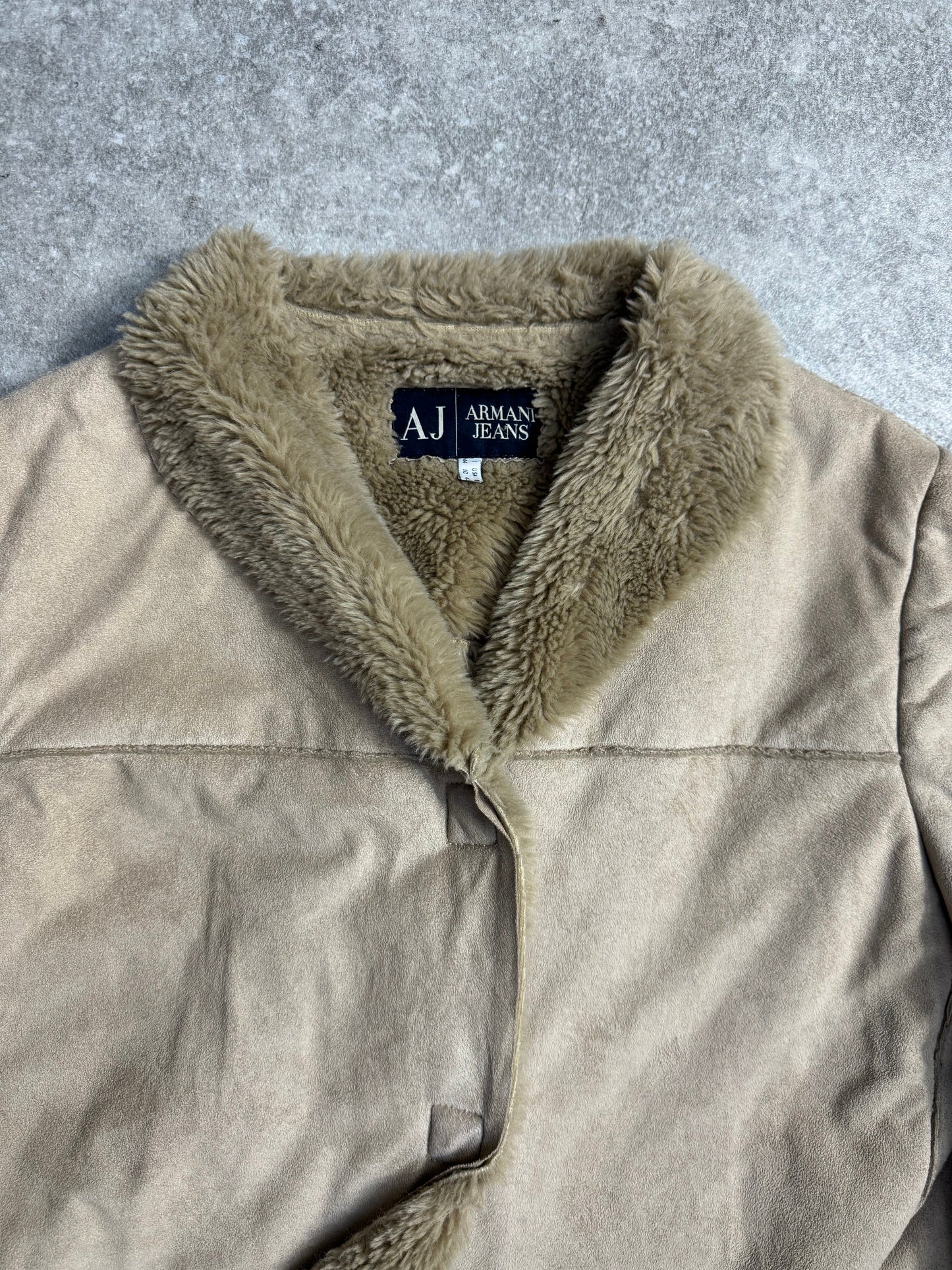 Armani Jeans Faux Fur Long Afghan Jacket