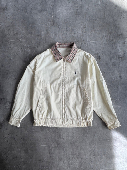 YSL Yellow Check Collar Harrington Jacket