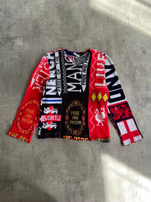 Needles x Sonic Lab Football Scarf Rebuild Knit Sweater